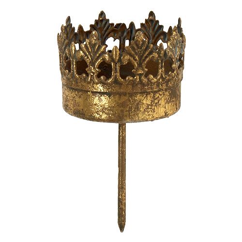 Floristik24 Porta-velas ouro antigo Ø5cm Alt.10cm 1ud