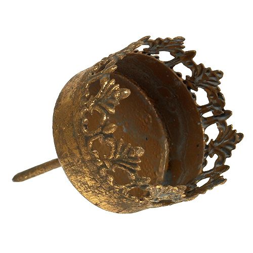 Floristik24 Porta-velas ouro antigo Ø5cm Alt.10cm 1ud