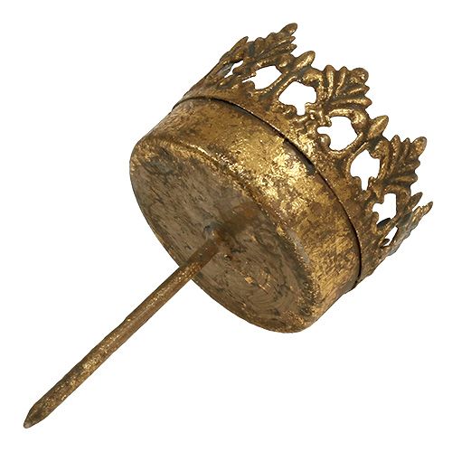 Floristik24 Porta-velas ouro antigo Ø5cm Alt.10cm 1ud