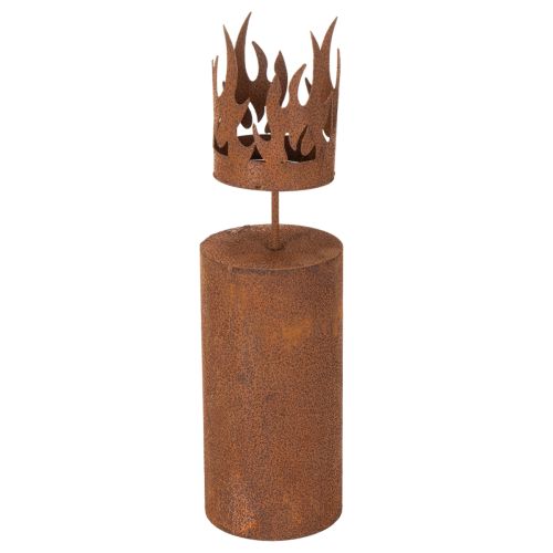 Porta-velas em formato de vela pequena, decoração rústica, metal com pátina, 36 cm de altura. comprar | Floristik24.pt