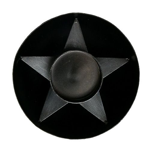 Floristik24 Suporte de luz Tealight de metal Ø10cm H4cm preto 1p