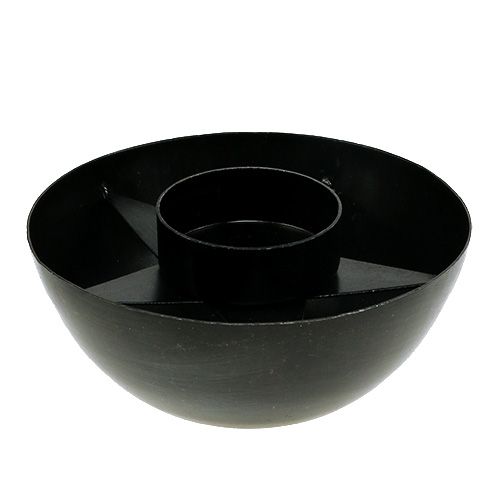 Floristik24 Suporte de luz Tealight de metal Ø10cm H4cm preto 1p