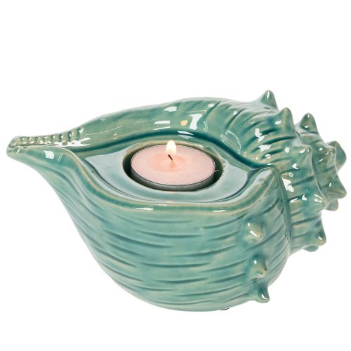 Itens Porta-velas decorativo em formato de concha para mesa, banheiro ou sala de estar, 16 cm
