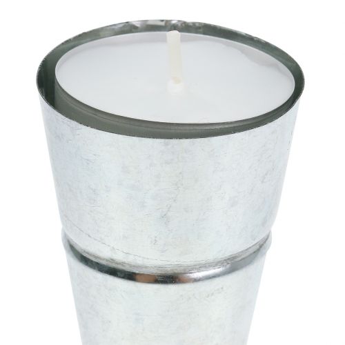 Floristik24 Suporte de luz Tealight prata Ø4,5cm Alt.14cm 8pcs