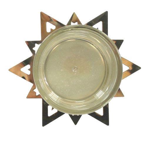 Itens Suporte de luz de chá estrela de ouro 23,5 cm 4 peças