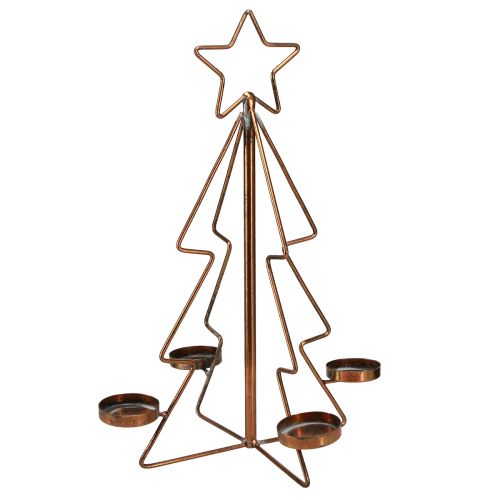 Itens Suporte para velas árvore de natal decoração de mesa bronze Ø27cm Alt.38cm