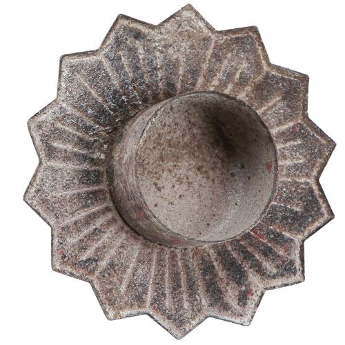 Floristik24 Suporte para velas vintage para velas para colar cinza Ø9cm H8,5cm 4 peças
