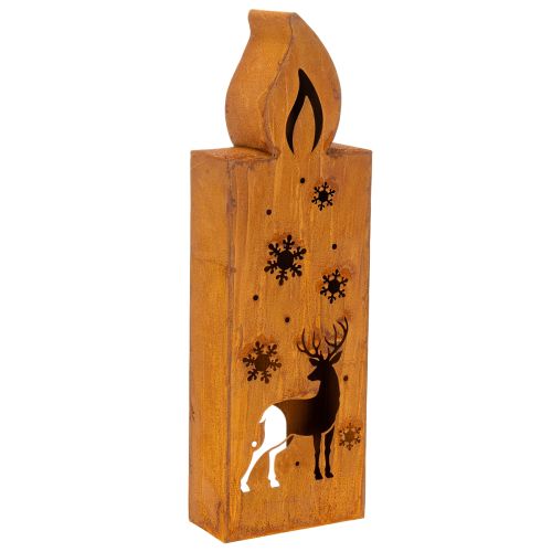 Porta-velas natalino em metal enferrujado, com formato de veado, 45x14cm comprar | Floristik24.pt