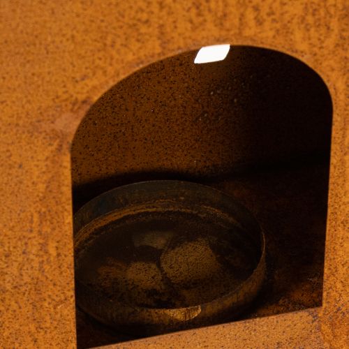 Porta-velas natalino em metal enferrujado, com formato de veado, 45x14cm | Floristik24.pt