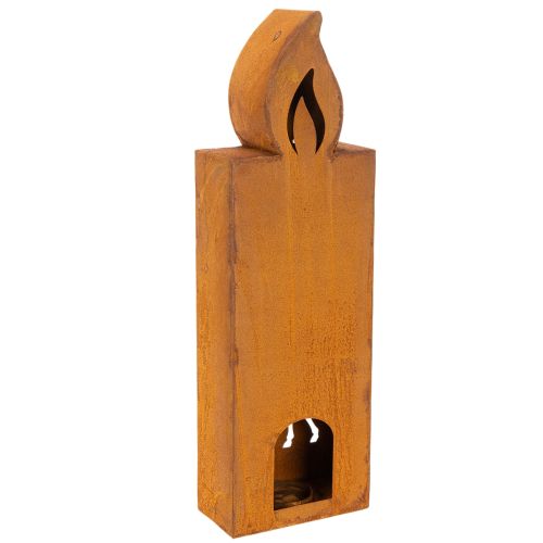 Porta-velas natalino em metal enferrujado, com formato de veado, 45x14cm | Floristik24.pt
