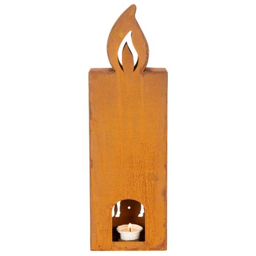 Porta-velas natalino em metal enferrujado, com formato de veado, 45x14cm | Floristik24.pt