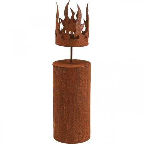 Itens Suporte para velas em formato de vela decoração ferrugem pátina metal H36cm