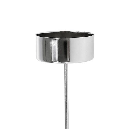 Itens Porta-velas para plugar prata 21cm 8 un