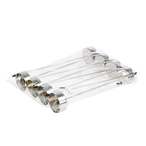 Itens Porta-velas para plugar prata 21cm 8 un