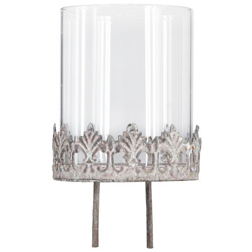 Itens Porta-velas para conectar vintage Ø7cm Alt.7,5cm cinza 4 unidades