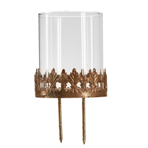 Floristik24 Porta-velas para conectar com vidro de vela dourado Ø7cm 4 un