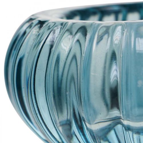 Itens Castiçal de vidro Castiçal de vidro redondo azul Ø8cm A3,5cm