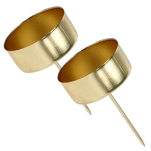 Floristik24 Suporte de luz Tealight ouro Ø4cm L7cm 4pcs