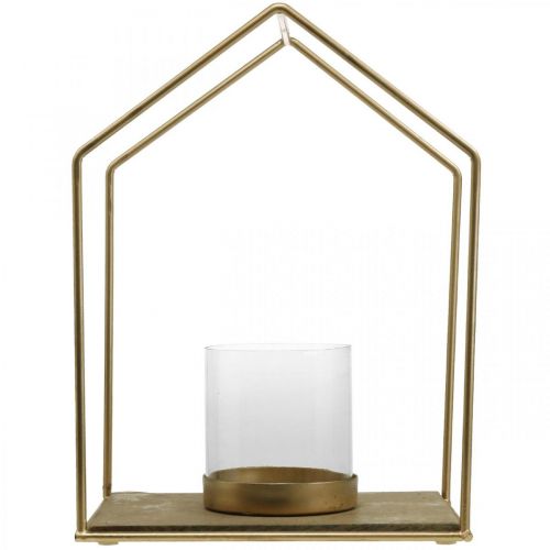 Itens Lanterna casinha de metal porta velas decoração de mesa 26×20×35cm