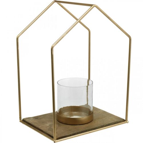 Itens Lanterna casinha de metal porta velas decoração de mesa 26×20×35cm