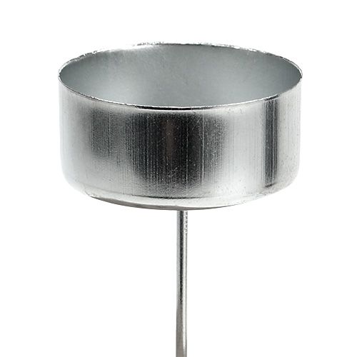 Floristik24 Suporte de luz Tealight prata Ø4cm L7cm 4pcs