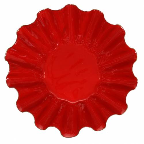 Itens Tigela decorativa para assar forma esmaltada vermelho, dourado Ø12,5cm Alt.4cm