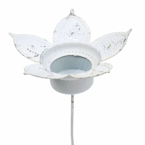 Floristik24 Porta-velas em flor para colar creme antigo Ø12,5cm A15,5cm