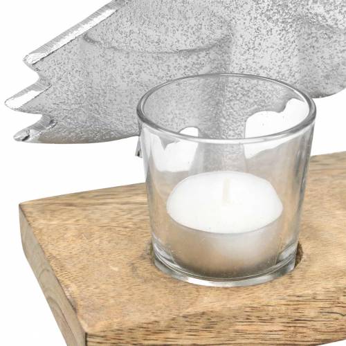 Floristik24 Suporte para tealight Tannen Mango, metal prata 38 × 34cm 4 copos tealight