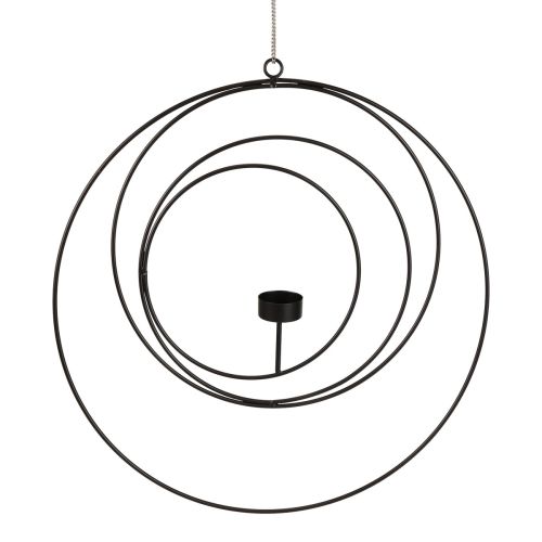 Floristik24 Porta-velas para pendurar castiçal preto Ø40cm