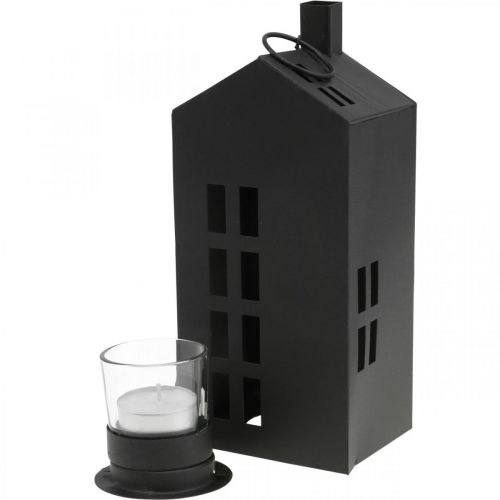 Floristik24 Lanterna, casa de luz metal preto Ø4.4cm H22cm