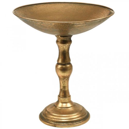 Floristik24 Tigela decorativa com pé em metal vintage Ø32cm A37cm