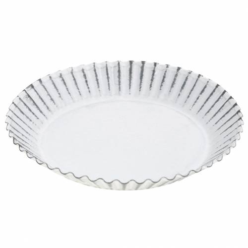 Floristik24 Placa decorativa assadeira de zinco branco Ø15cm H2cm