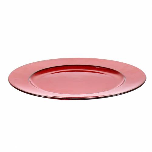 Itens Prato decorativo vermelho/preto Ø22cm