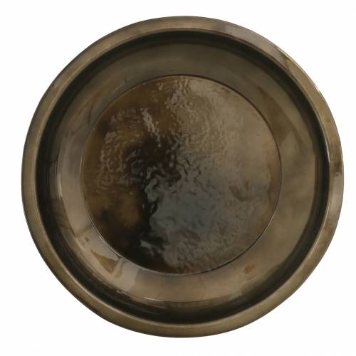 Floristik24 Placa decorativa em metal bronze brilhante Ø23,5cm