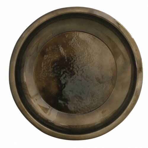 Floristik24 Placa decorativa em metal bronze brilhante Ø23,5cm