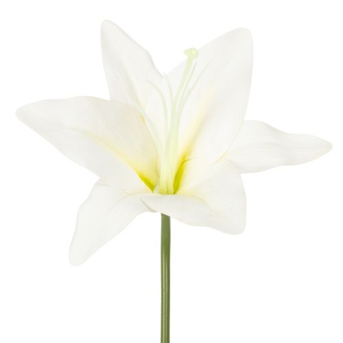 Flores artificiais de lírio-tigre branco para vasos e arranjos, ramo de 29 cm com 6 unidades.