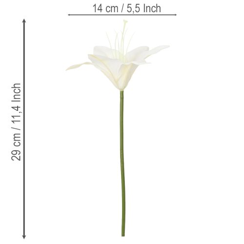 Flores artificiais de lírio-tigre branco para vasos e arranjos, ramo de 29 cm com 6 unidades. | Floristik24.pt