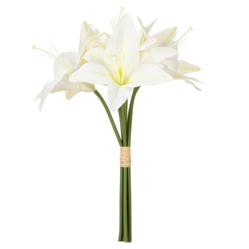 Flores artificiais de lírio-tigre branco para vasos e arranjos, ramo de 29 cm com 6 unidades. | Floristik24.pt
