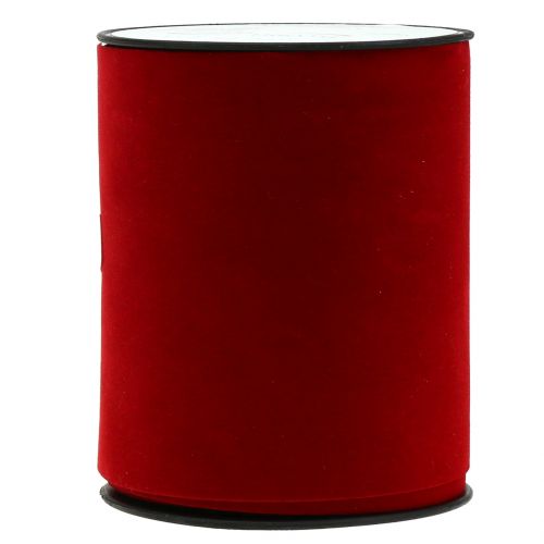 Floristik24 Fita de mesa fita de veludo vermelho 100mm 8m