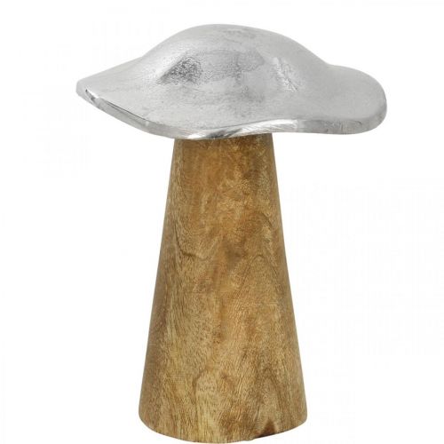 Itens Decoração de mesa cogumelo deco metal madeira prata cogumelo de madeira H14cm