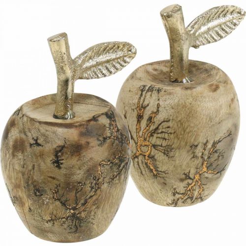 Floristik24 Decoração de mesa de madeira maçã Decoração de madeira deco maçã H13.5cm Ø8cm 2pcs