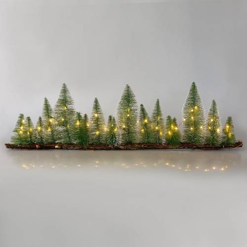 Floristik24 Decoração de mesa de floresta de inverno com LED verde 100cm 60L