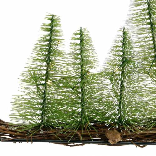 Floristik24 Decoração de mesa de floresta de inverno com LED verde 100cm 60L