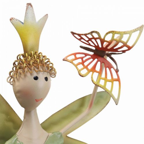 Decoração de mesa flor de primavera elfo decoração de metal fada 16×12×38cm 2pçs
