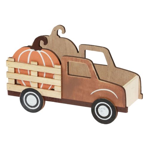 Decoração de mesa decoração de abóbora de outono caminhão de entrega madeira 20×7,5×12,5cm