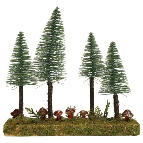 Floristik24 Decoração de mesa mini abetos base de floresta de abeto artificial 30cm