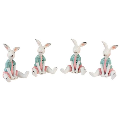 Itens Decoração de mesa coelhinho da Páscoa menina branco azul rosa 8,5 cm 4 unidades