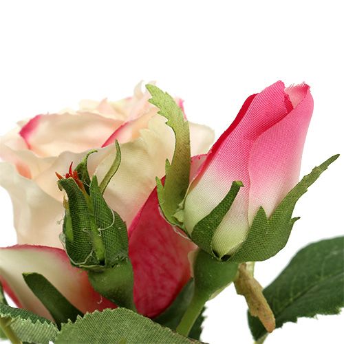 Floristik24 Decoração de mesa rosa em pote creme de 14cm
