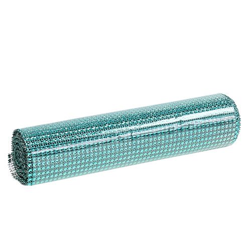 Itens Corredor de mesa com lantejoulas turquesa L25cm C228cm
