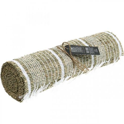 Floristik24 Caminho de mesa ervas marinhas natural, decoração de mesa branca verão 35×220cm